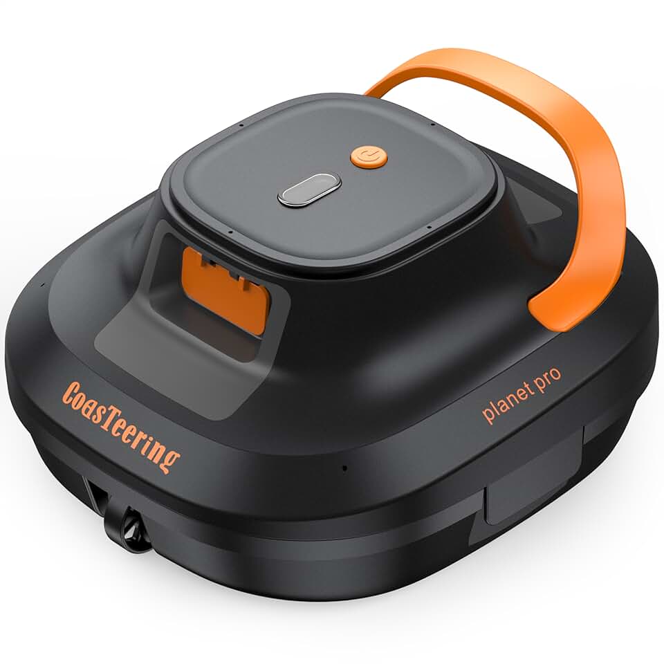 (Upgrade 2026) etevert Robot Piscine sans Fil, 200 Min Autonomie, 5200mAh, Aspiration 140 L/Min, Compatible Eau Salée & Douce, 2 Moteurs Brushless, Nettoyeur Automatique pour Piscines 120 m²