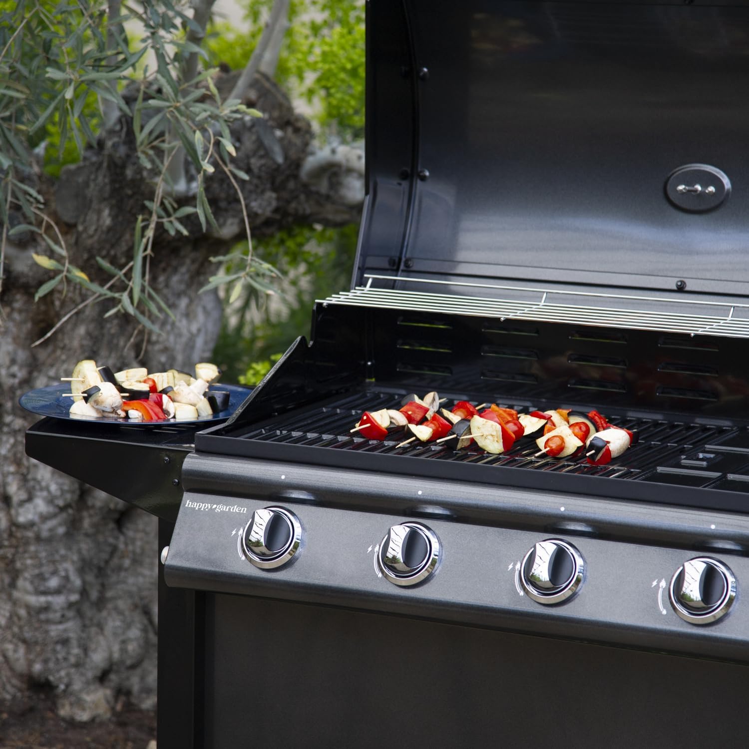 etevert - Barbecue gaz RENO - 4 brûleurs 14kW avec thermomètre