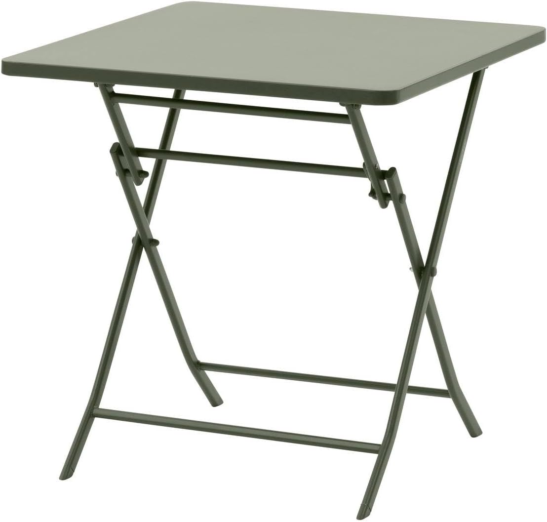 etevert - Greensboro carrée 2 places - acier vert antirouille - table pliante jardin