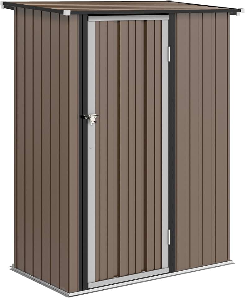 etevert - abri de jardin acier galvanisé 142x86x189cm - porte verrouillable 1m²