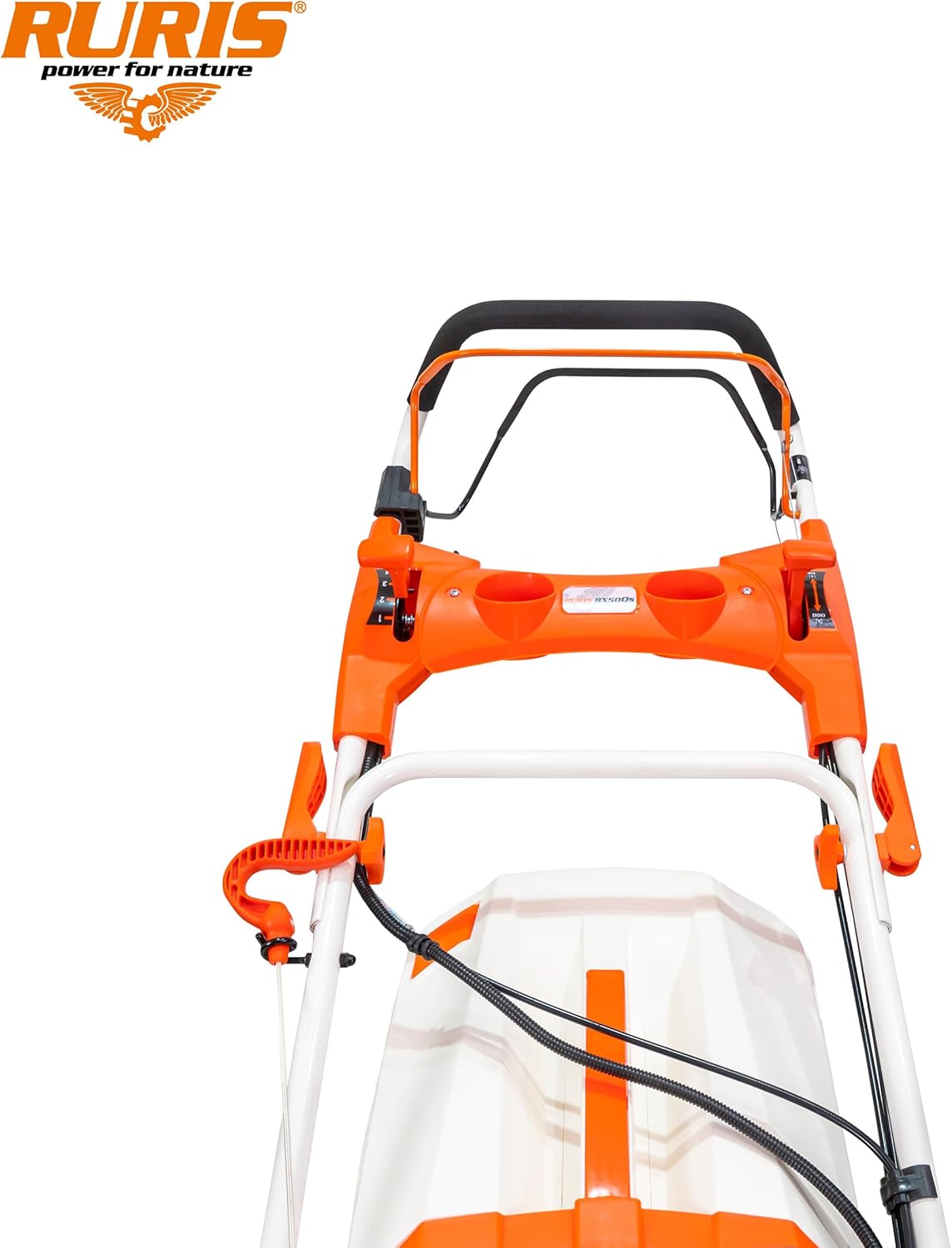 etevert Tondeuse à Gazon Thermique 5 en 1 Mulching 5,7 CV 196cc RX500S, Orange
