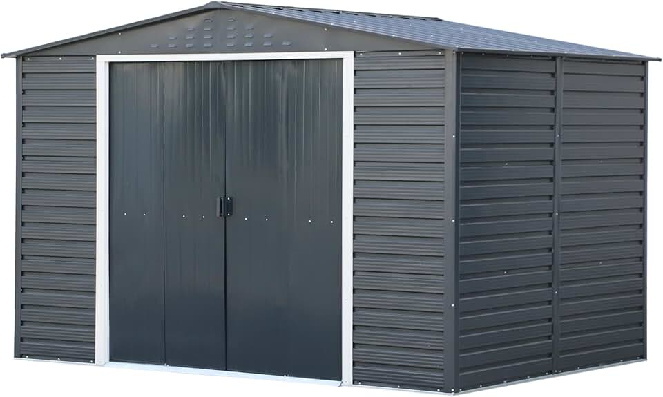 etevert - Alpine - 10x8 - abri de jardin métal, toit renforcé, 7,82 m²