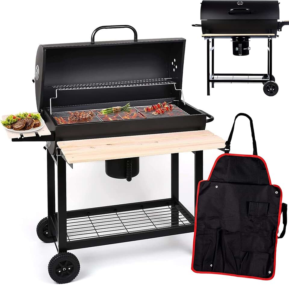 etevert - BigBend série - barbecue rond jardin, charbon, étagères, GM2020