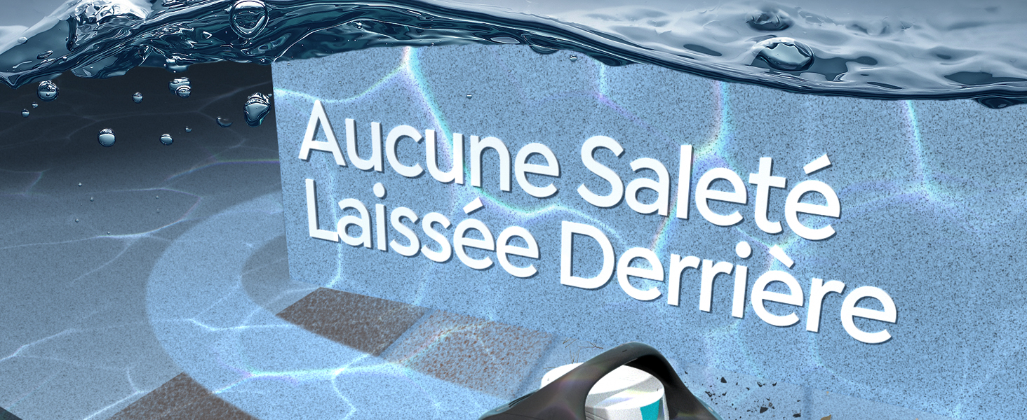 Le texte indique « etevert Saleté Laisse Derrière » sur fond bleu aqueux.