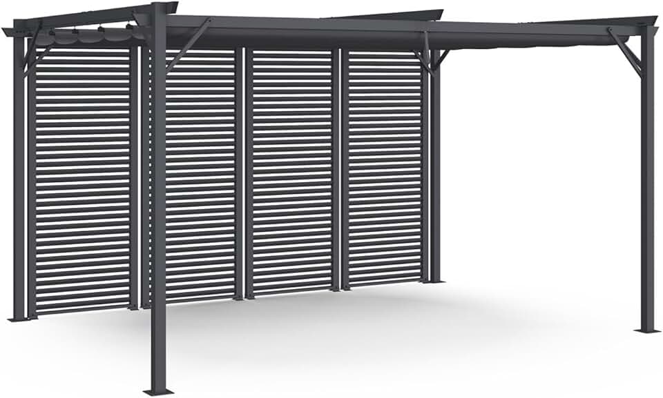 etevert - Pergola Collector Persienne 3x4M toit rétractable 4 pans modulables Gris Anthracite