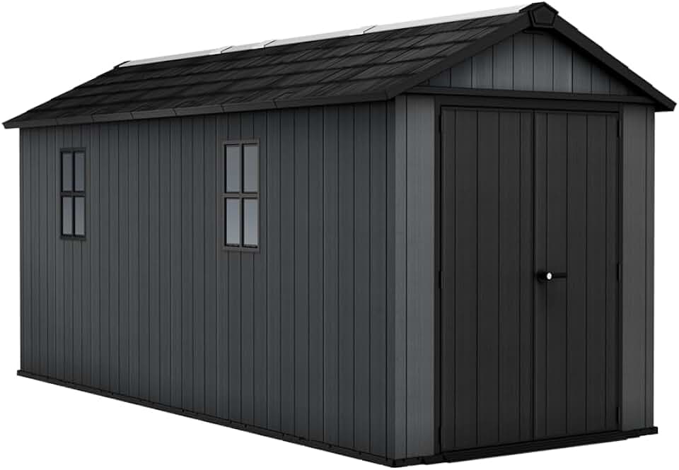 etevert - Newton 7517 - 539x230x246 cm - abri jardin plastique bois, fenêtres, verrouillable