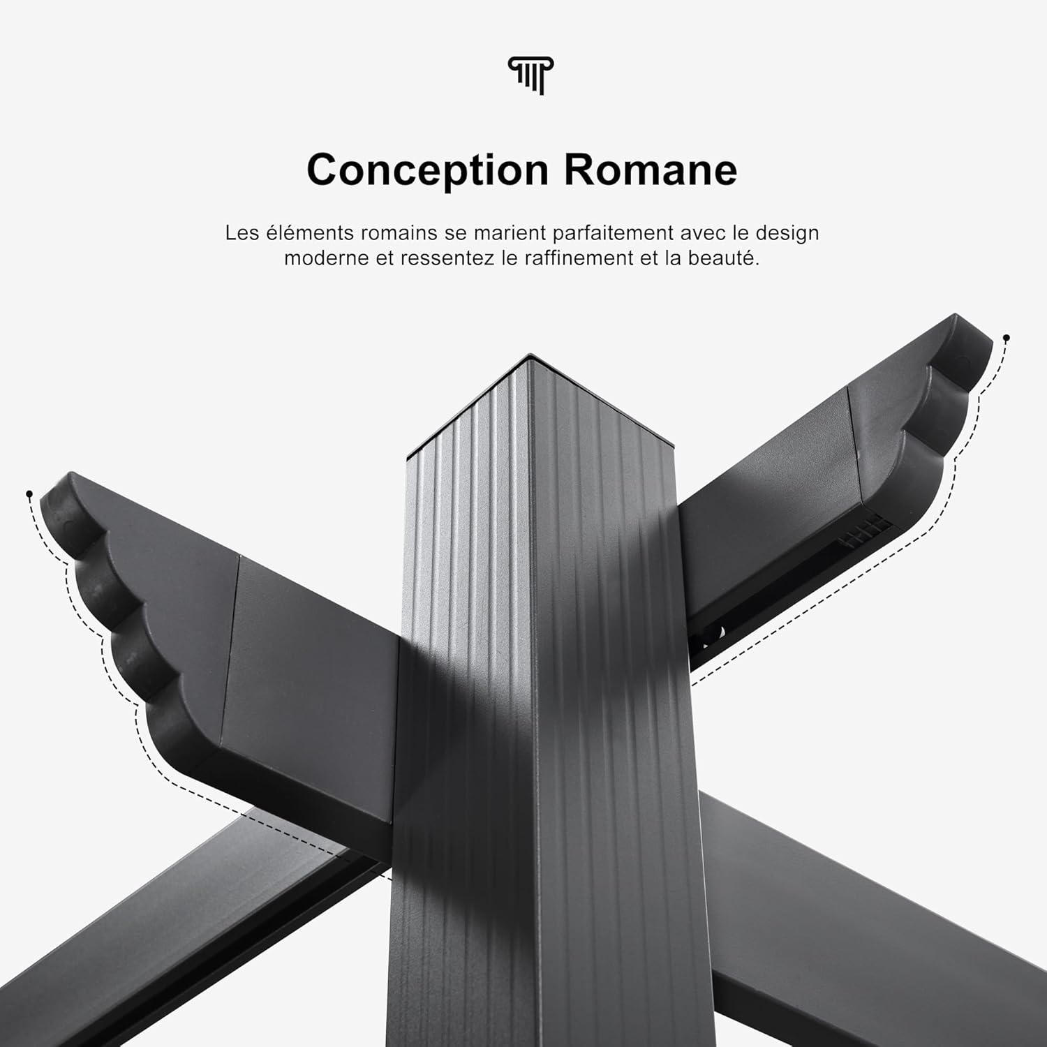 etevert - pergola aluminium - 4,8x3,5m - LED, toit rétractable, tissu mass teinté, structure résistante