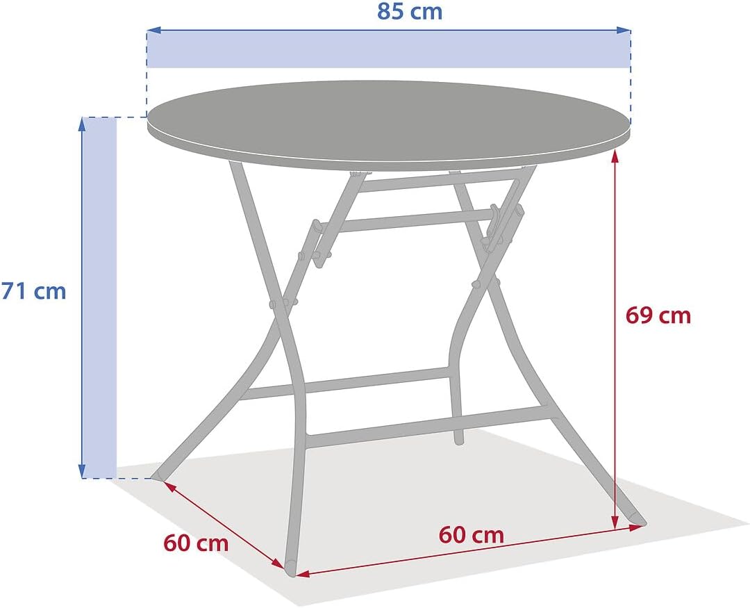 etevert - Greensboro - table pliante acier 4 places, vert olive