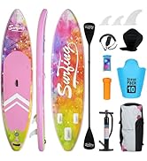 etevert Paddle Gonflable Adulte 320/335cm, Planche de Stand up Paddle Gonflable 2 Personnes, Si...