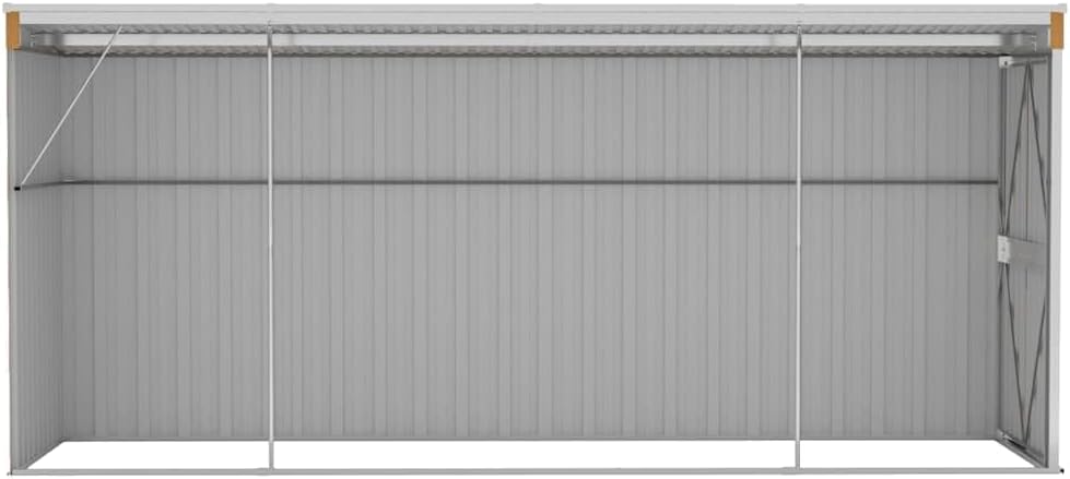 etevert Abri de Jardin Mural Marron 118 x 382 x 178 cm Acier galvanisé,Structures extérieures, Cabanes & abris de Jardin,316232