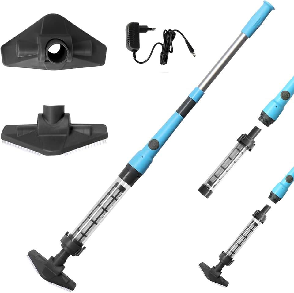 etevert - Aspirateur piscine sans fil, 4000mAh, 60min, 220x17,2x9,6cm