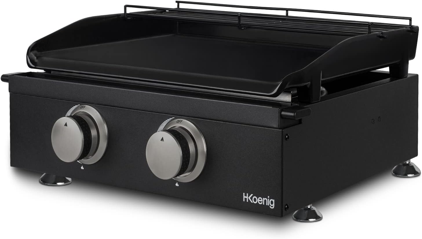 etevert - plancha gaz 2 brûleurs - acier inox, fonte, jusqu'à 350°C - PLX1022