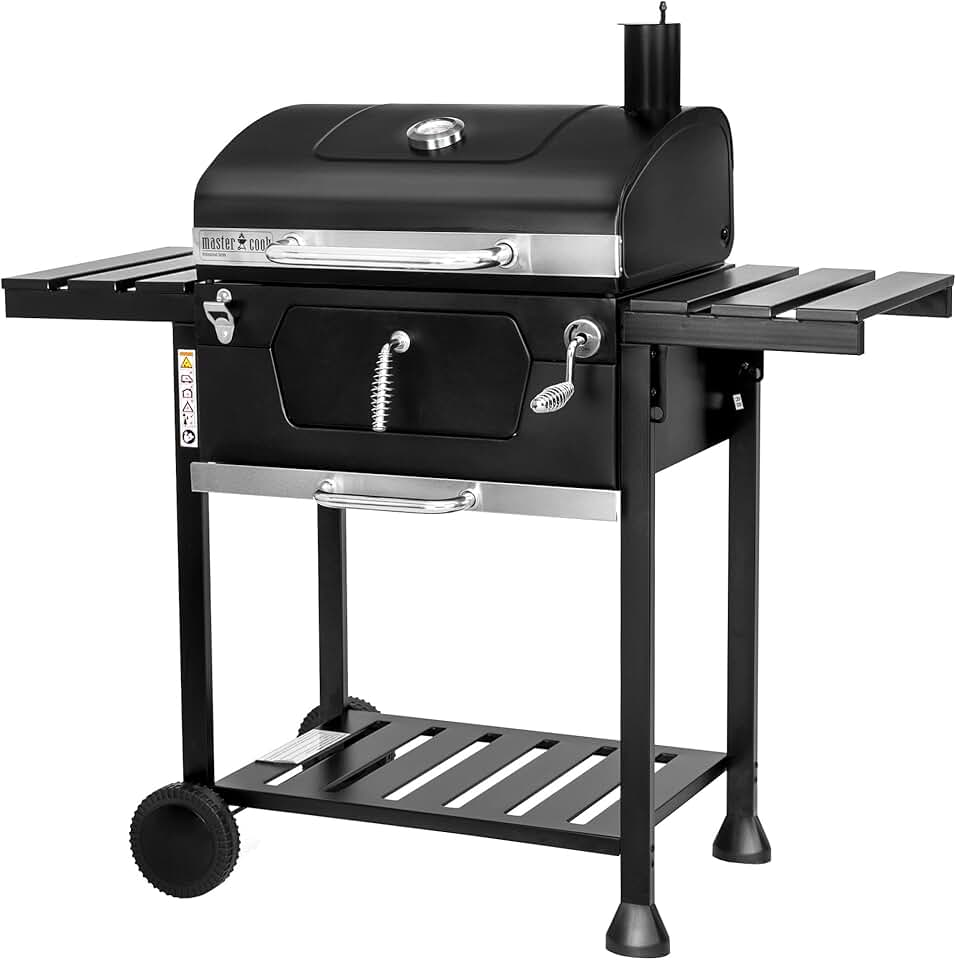 etevert - MasterCook - barbecue acier roues thermomètre double grille