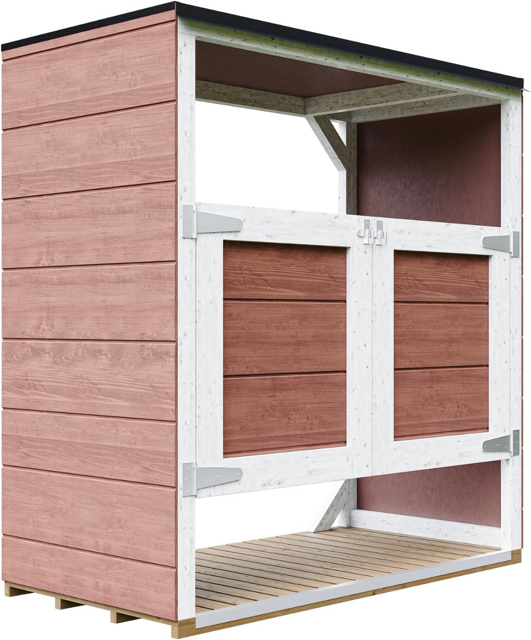 Abri de Jardin pour poubelles, Cache Poubelle extérieur 2x240L – Coffre de Rangement Exterieur, Armoire de Jardin, cabane de Jardin Exterieur – etevert M980A-REDWOOD Red