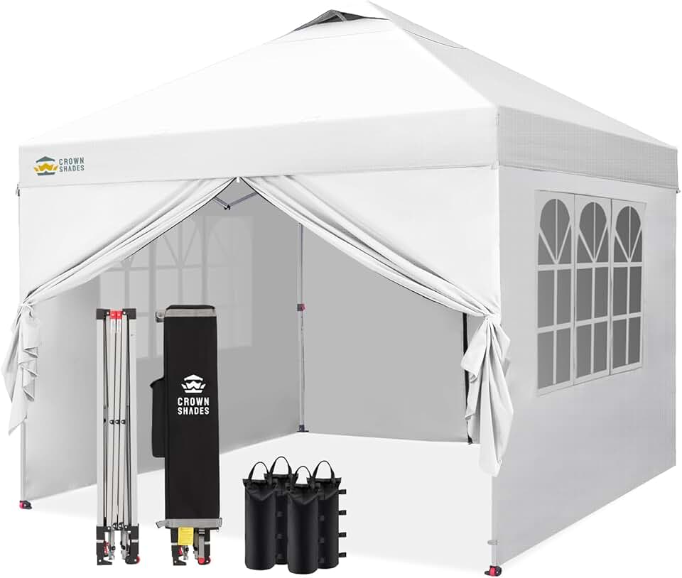 etevert - Tonnelle Pliante - 3x3m - Imperméable, UPF 50+, 4 parois, sacs, blanc