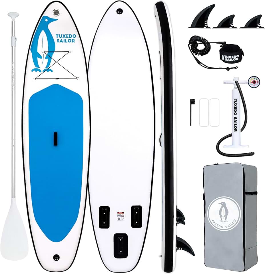 etevert Paddle Gonflable Adulte, Planche de Stand Up Paddle Gonflable Sup Paddle Board Gonflable Planche à Pagaie Gonflable avec Accessoires Complets