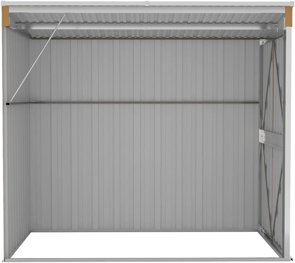etevert Abri de Jardin Mural Marron 118x194x178 cm Acier galvanisé,Structures extérieures, Cabanes & abris de Jardin,316224