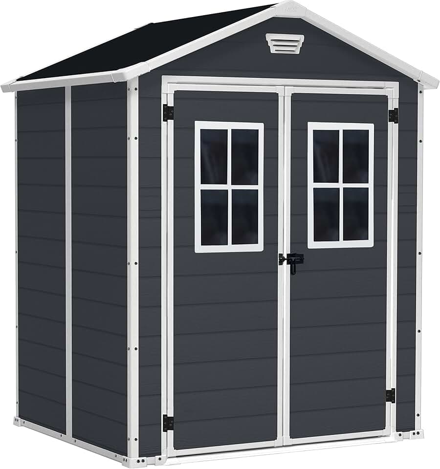 etevert - Abri de jardin Premium, résine, 185x152x226 cm, anthracite - 12-938205