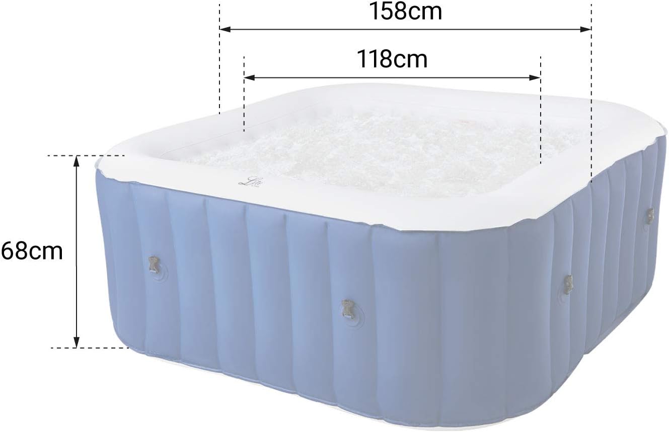 etevert - Spa gonflable Alpine 4 places - carré - confort et relaxation