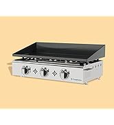Plancha Gaz Emaillée 3 Feux 7,5 kw - Anti-adhésive et nettoyage facile - etevert modèle LIMON