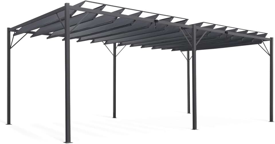 etevert - Pergola lames orientables série 3x6 m gris anthracite