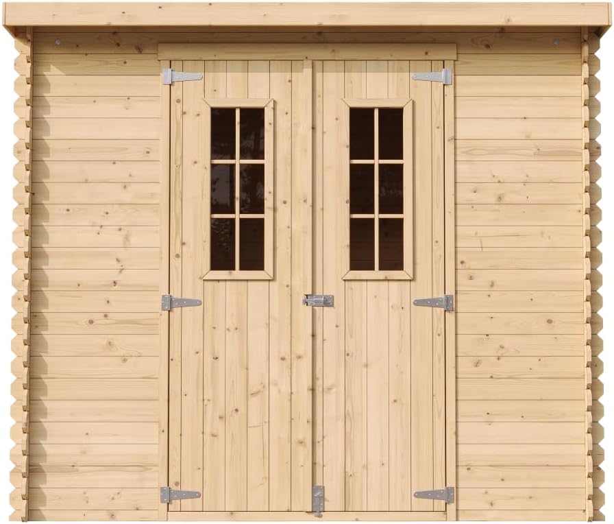 Abri de Jardin en Bois avec Sol TRAITÉ - Stockage extérieur l239xL142xH200cm/2.63 m2 - Petit abri à Outils, Local à vélos - etevert M310C+M310G