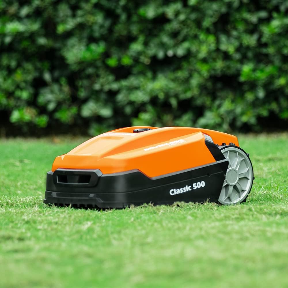 etevert - Robot tondeuse Classic - 500m² - Bluetooth, noir/orange