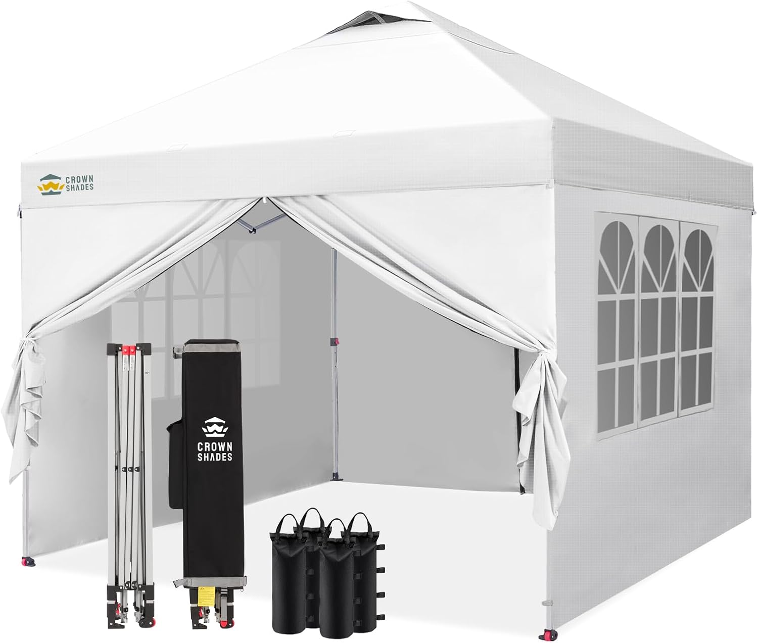 etevert - Tonnelle Pliante - 3x3m - Imperméable, UPF 50+, 4 parois, sacs, blanc