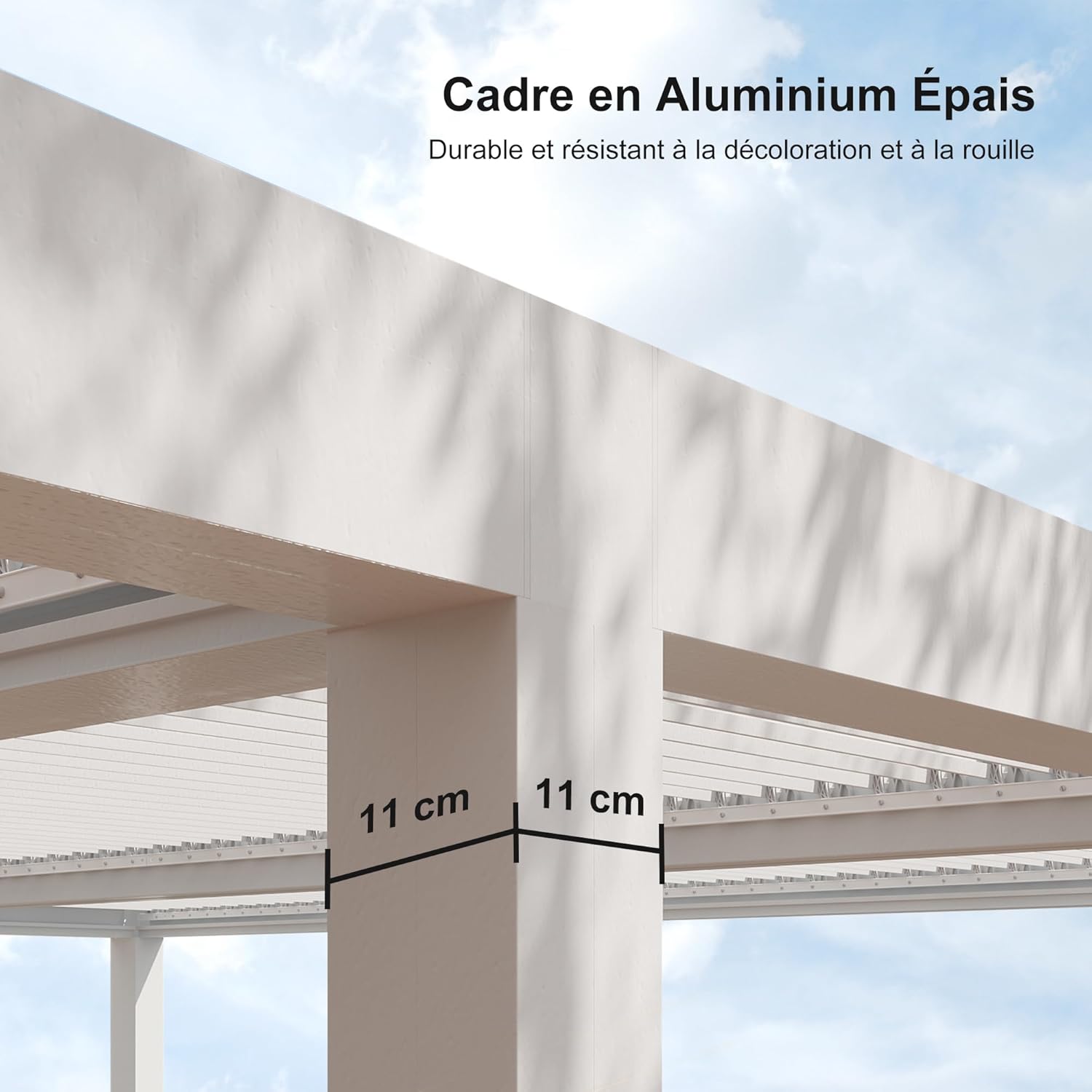 etevert - Pergola Bioclimatique, 4,8x3,68m, aluminium, lames orientables