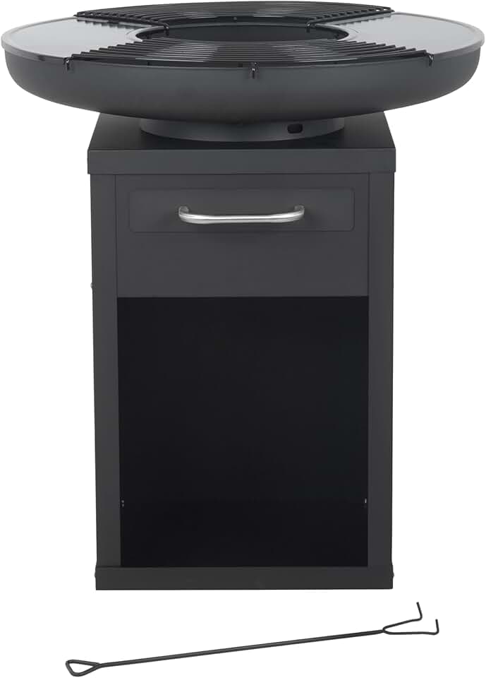 etevert - Grand etevert Plancha - Ø80x92 cm - Fer 42kg, plaques et grilles amovibles
