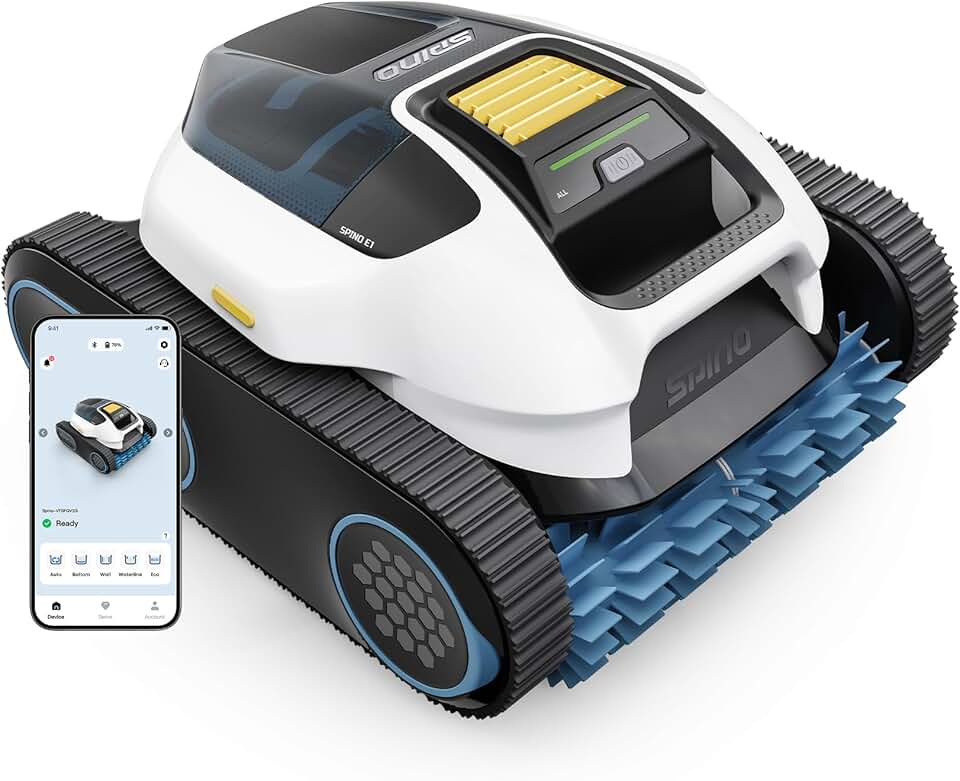 etevert E1 (2026 Nouveau) Robot Piscine, Parois, Sol et Ligne d’Eau, Puissance 21950 LPH, Autonomie 210 Min, 5-en-1 Mode, Navigation SmartArc et Contrôle App, pour Piscine Jusqu’à 150 m² Certifié ClimatePartner