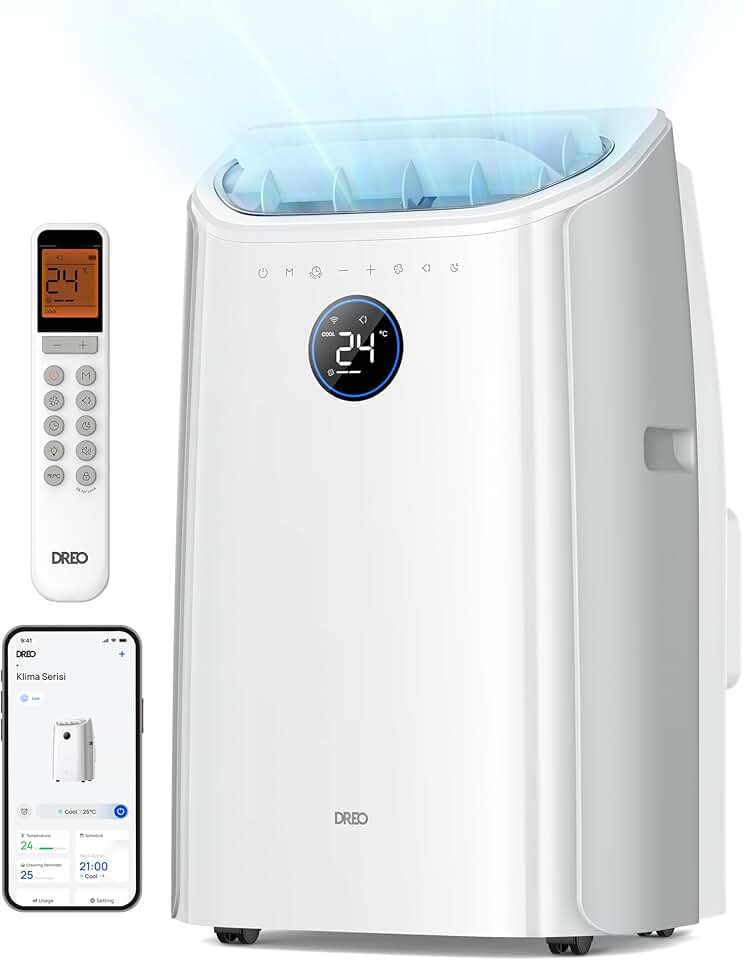 etevert - climatiseur portable série 10 000 BTU, silencieux, contrôle app, 24h timer
