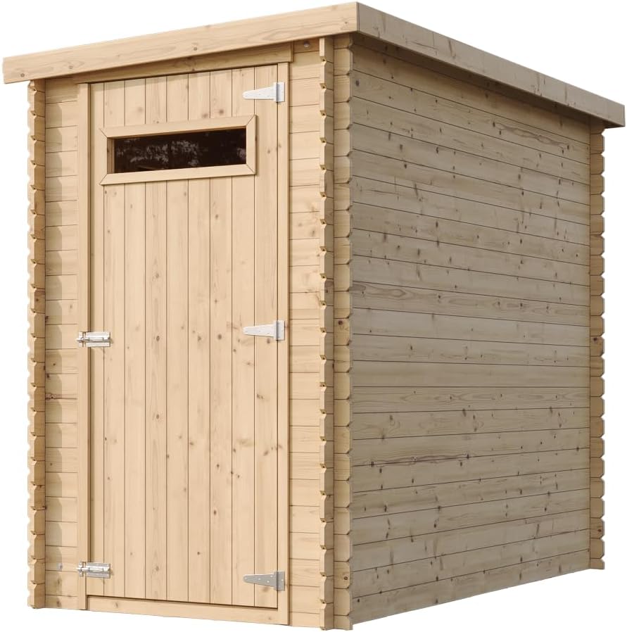 Abri de Jardin en Bois, Petite fenêtre, avec Sol TRAITÉ- Stockage extérieur l239xL144xH198 cm/2.63 m2 - Petit abri à Outils, Local à vélos - Toit imperméable, fenêtres etevert M306A+M306G