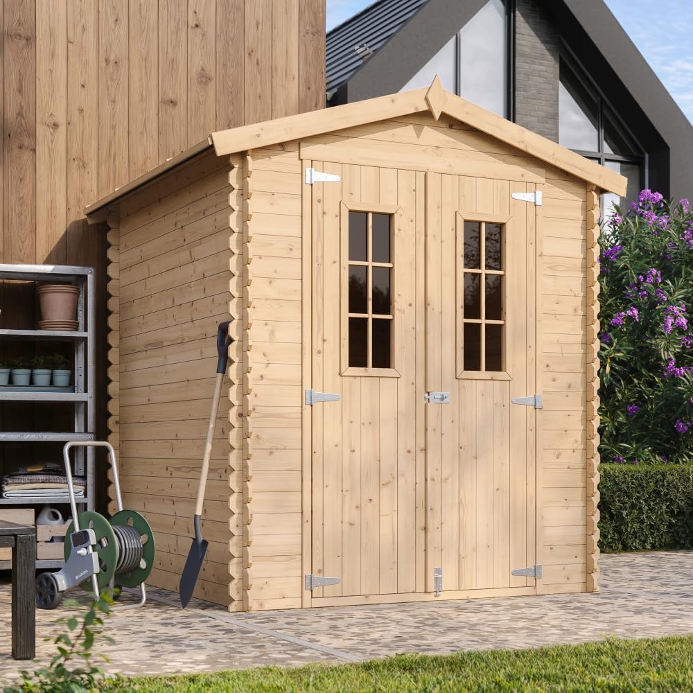 Abri de Jardin en Bois - Stockage extérieur I186xL196xH218 cm/ 2,82 m2 Petit abri à Outils, Local à vélos - etevert M320C