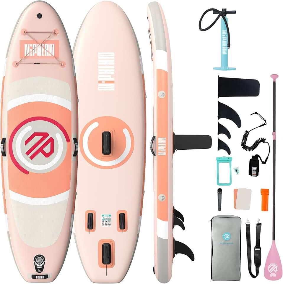 etevert - Paddle Gonflable Adulte avec siège - Ultraléger  - Aileron StabilTrac, paddle yoga antidérapant, animaux