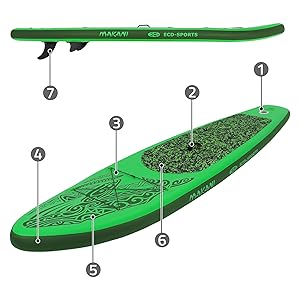 etevert planche de stand up vert paddling makani 320x80x15 cm SUP gonflable paddle board de surf