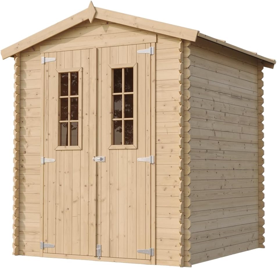 Abri de Jardin en Bois - Stockage extérieur I186xL196xH218 cm/ 2,82 m2 Petit abri à Outils, Local à vélos - etevert M320C