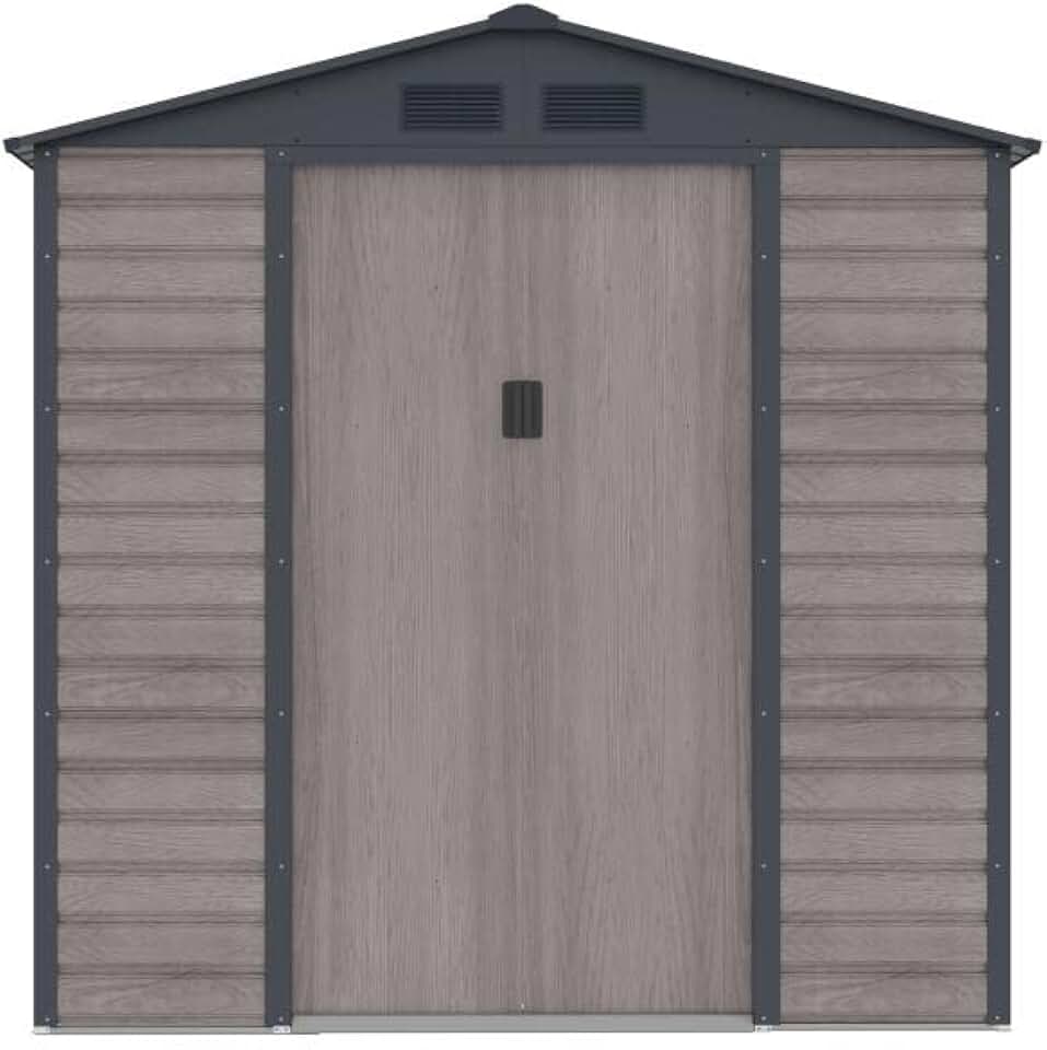etevert - abri de jardin acier galvanisé 2,79m², effet bois gris - ADELMO