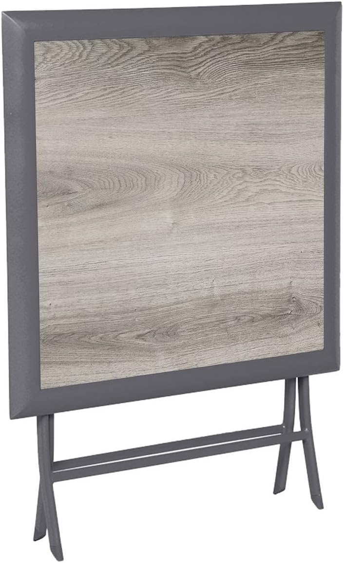 etevert - Azua table pliante carrée 2 places gris aluminium