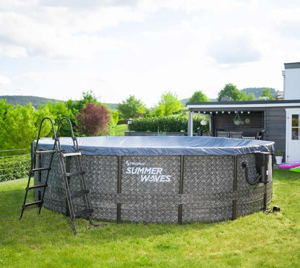etevert - Elite Frame rotin gris - Ø488x122 cm - Piscine hors-sol