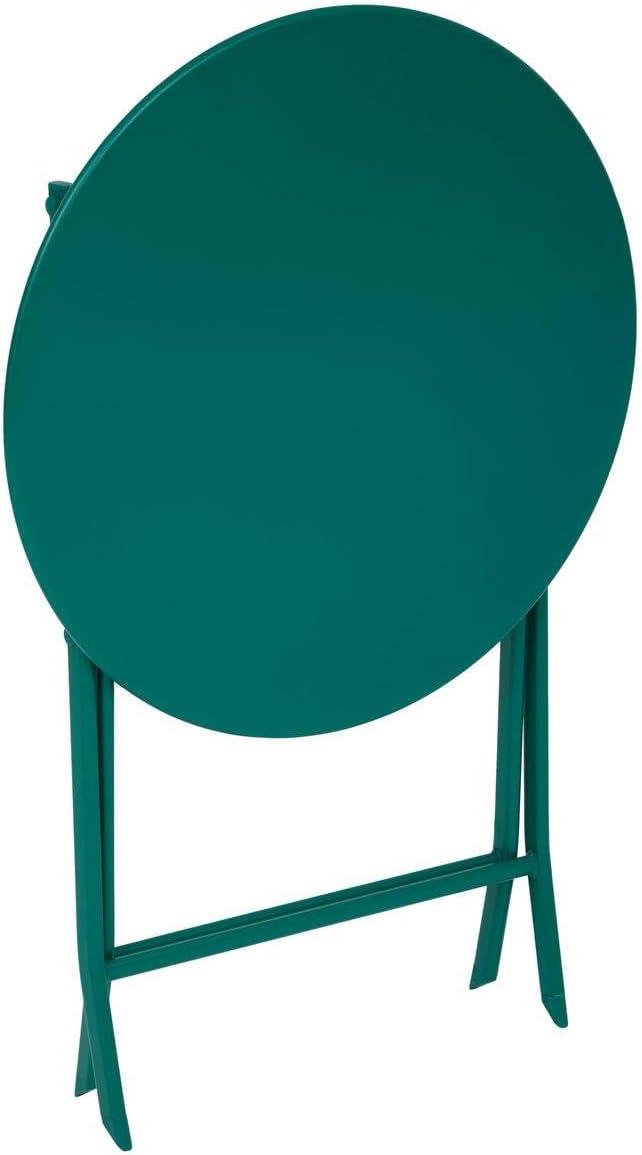 etevert - Greensboro - Ø60cm - Table ronde pliante acier vert opale