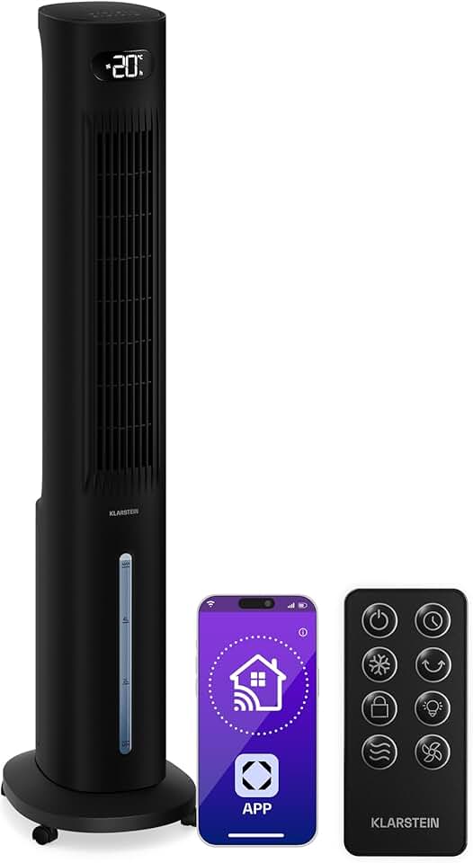 etevert - Rafraîchisseur d'air 5L, télécommande, applis, 30m², Black