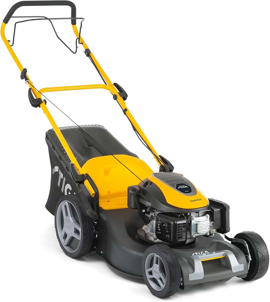 etevert Combi 53 S Tondeuse Thermique, 166 cm³, 51 cm – Système 3 en 1, Bac 60 L, Réglage Centralisé – pour Pelouses jusqu'à 1 800 m²