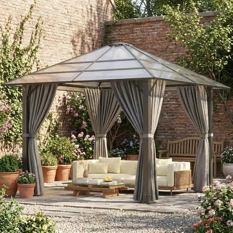 etevert - pergola extérieure - 3x3m - aluminium robuste, toit anti-UV