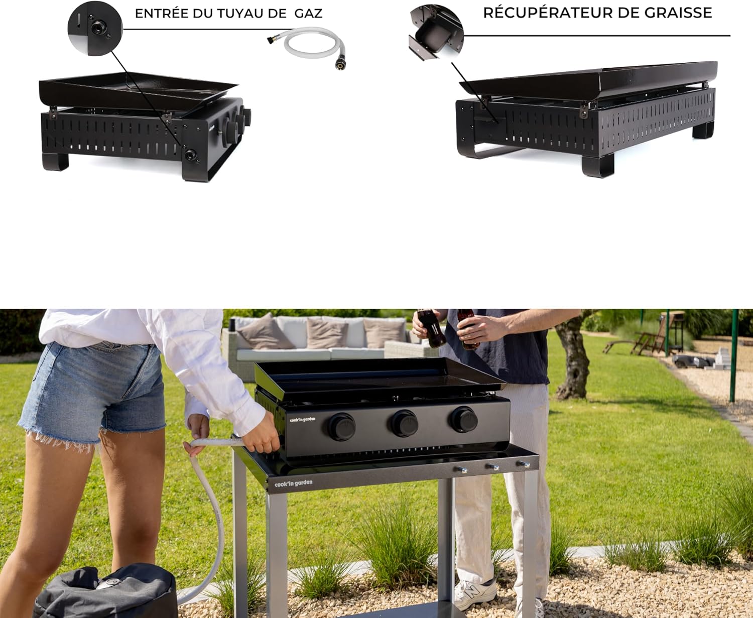 etevert - Tempo 3 brûleurs - 6 kW - acier émaillé - bac amovible