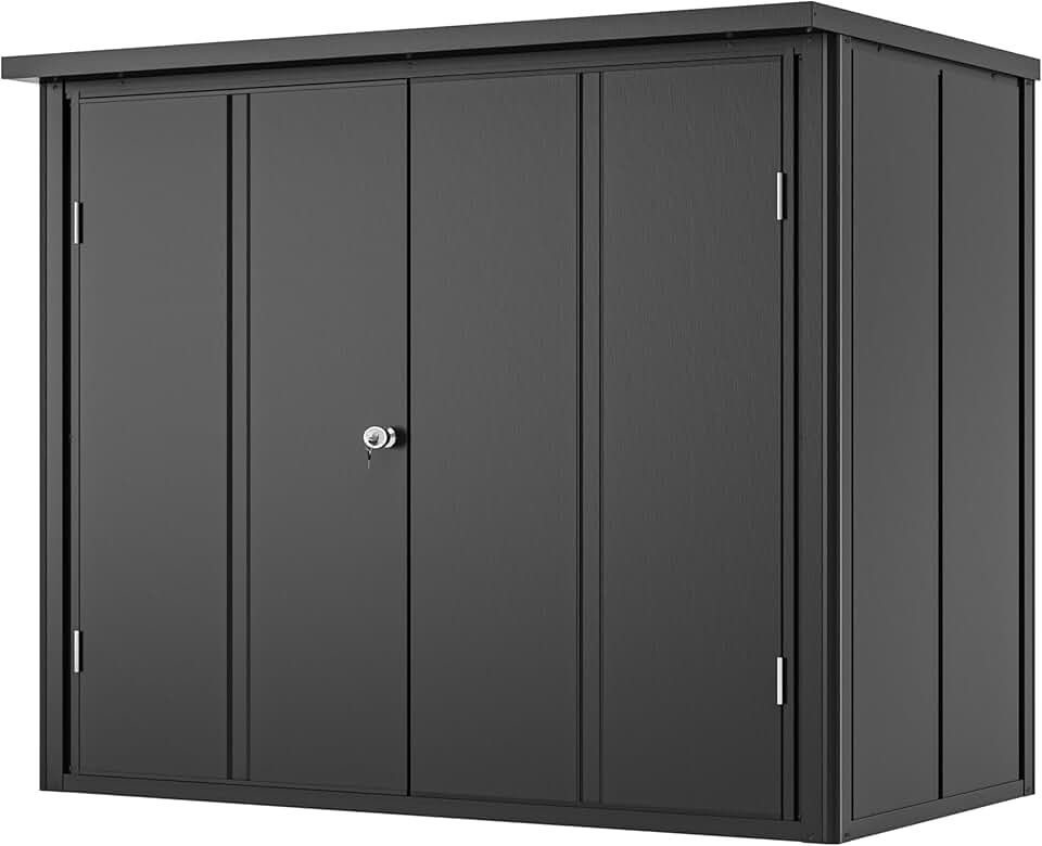 GFP - etevert Armoire de Jardin - 156x84x131 cm - métal, plancher inclus