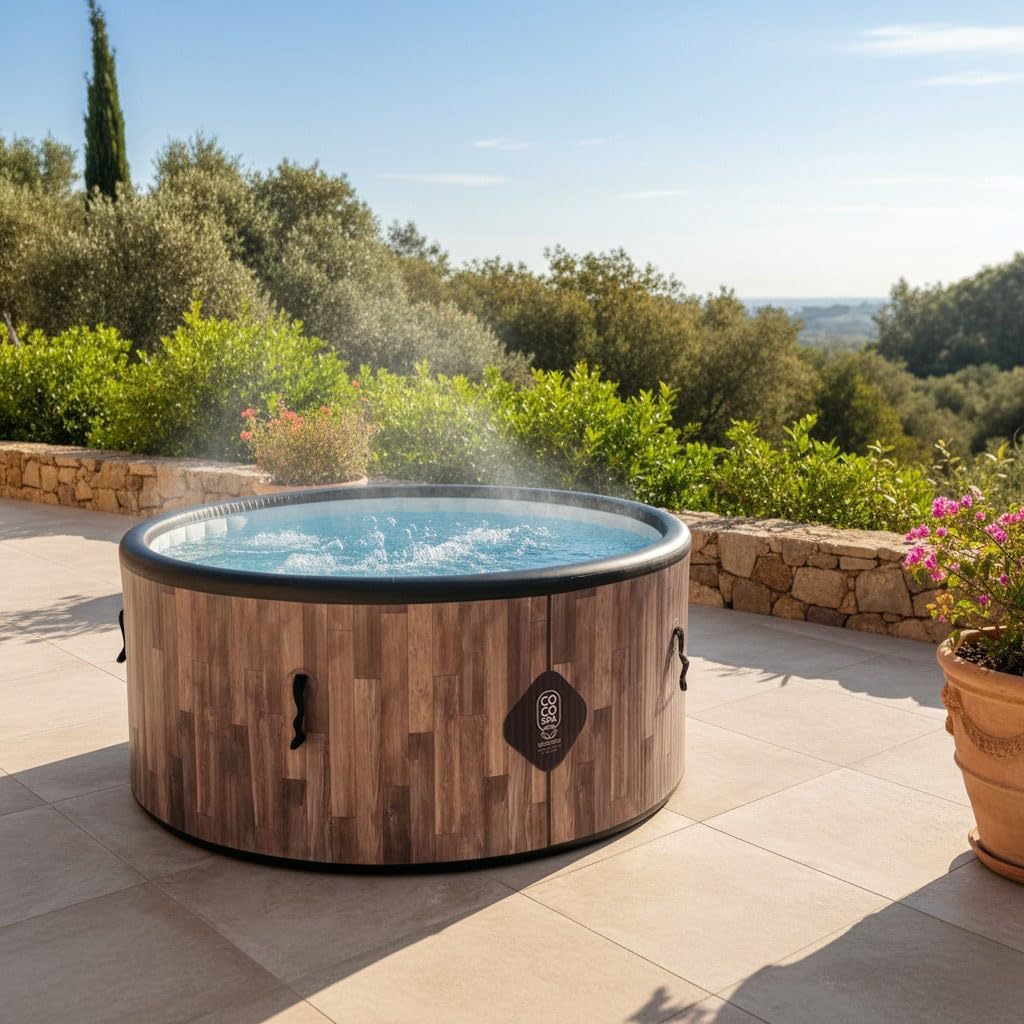 etevert Nordik Spa Gonflable - 150 cm de diamètre - 800 litres - Moteur 2240 W - 2 à 4 Personnes - Massage 140 Jets