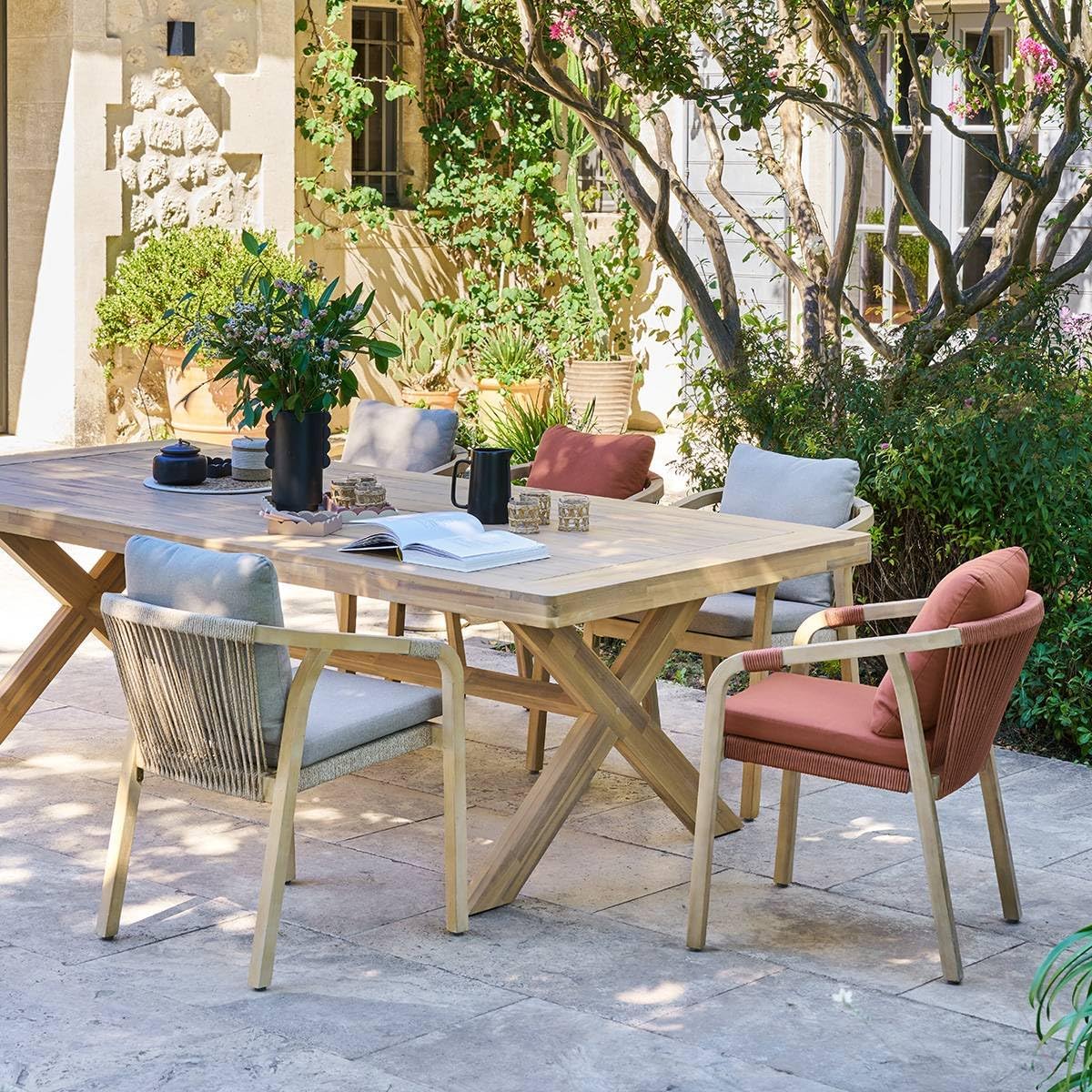 etevert - Xenia table de jardin 10 places - eucalyptus - grande taille