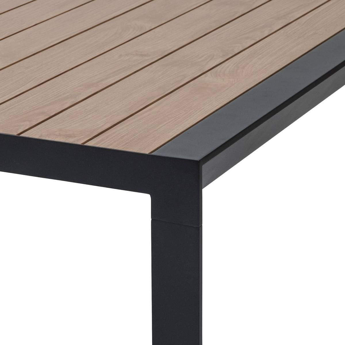 etevert - Evasion - grande table extensible 14 places - aluminium effet bois, rallonge, extérieur