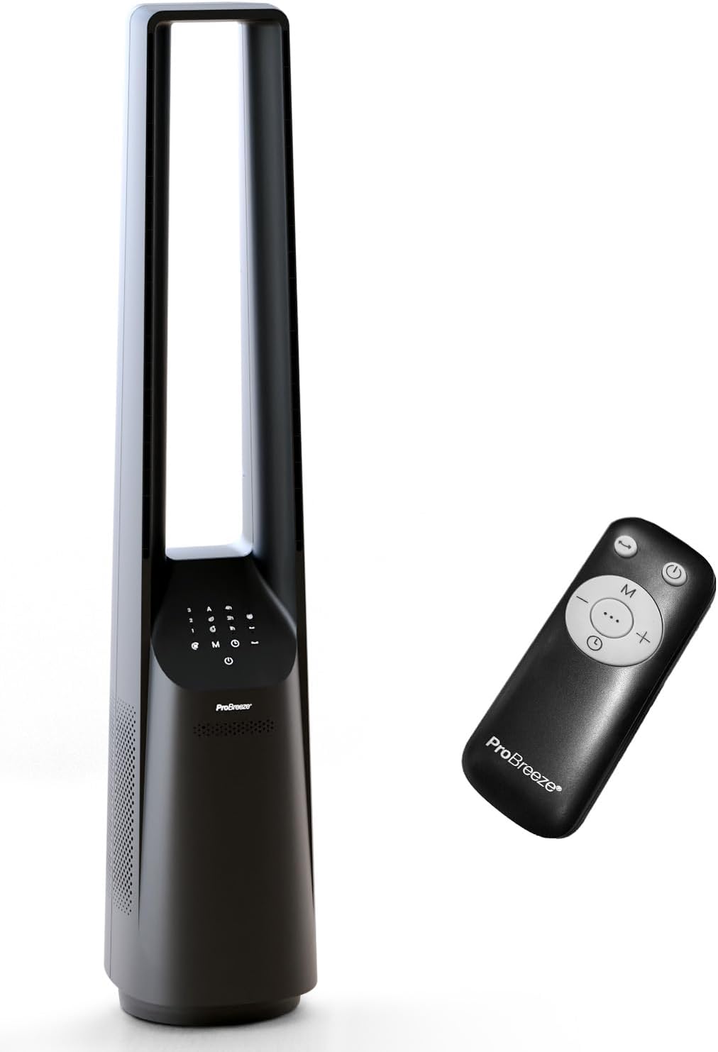 etevert Ventilateur Colonne Sans Pale - Ventilateur Tour Silencieux, Hauteur 101 cm avec 6 Vitesses, Oscillation 60°, Ventilateur Sans Lame Rafraichisseur d'Air Bladeless Noir